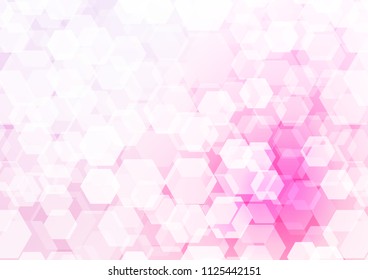 Light Pink, Blue vector polygon abstract template. hexagonal geometric sample with gradient.  The completely new template can be used for your brand book.