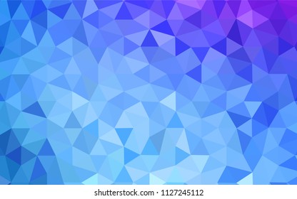 Light Pink, Blue vector polygon abstract backdrop. Shining colorful illustration with triangles. Best triangular design for your business.