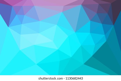 Light Pink, Blue vector polygon abstract background with a heart in a centre. Polygonal illustration, which consists of triangles. A new texture for your web site.