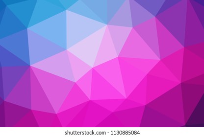 Light Pink, Blue vector polygon abstract layout. Glitter abstract illustration with an elegant triangles. Brand new style for your business design.