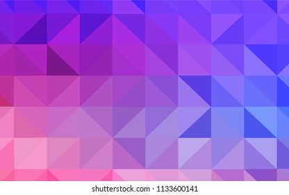 Light Pink, Blue vector polygon abstract layout. Elegant bright polygonal illustration with gradient. Triangular pattern for your design.