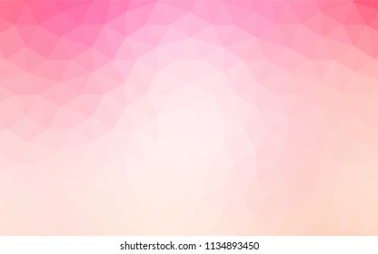 Light Pink, Blue vector polygon abstract background. Shining polygonal illustration, which consist of triangles. Pattern for a brand book's backdrop.