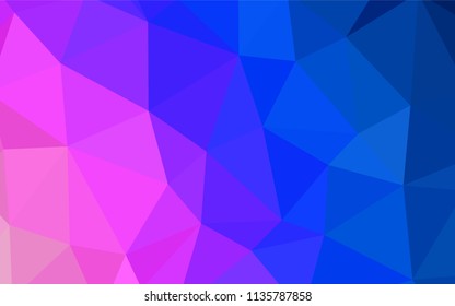 Light Pink, Blue vector polygon abstract background. Colorful abstract illustration with triangles. Polygonal design for your web site.