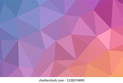 Light Pink, Blue vector polygon abstract backdrop. Colorful illustration in polygonal style with gradient. Template for cell phone's backgrounds.