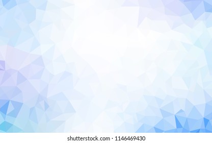 Light Pink, Blue vector polygon abstract background. Shining polygonal illustration, which consist of triangles. Completely new template for your banner.