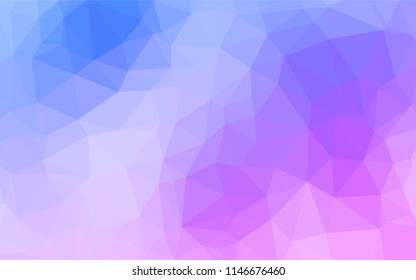 Light Pink, Blue vector polygon abstract background. Geometric illustration in Origami style with gradient.  The elegant pattern can be used as part of a brand book.