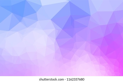Light Pink, Blue vector polygon abstract backdrop. Shining illustration, which consist of triangles. The best triangular design for your business.