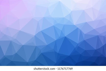 Light Pink, Blue vector polygon abstract background. Modern geometrical abstract illustration with gradient. Brand new style for your business design.