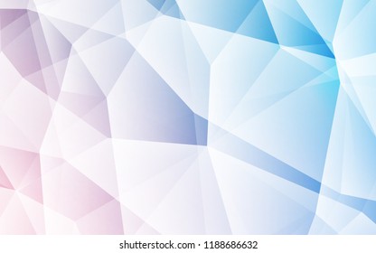 Light Pink, Blue vector polygon abstract layout. Shining polygonal illustration, which consist of triangles. Brand new style for your business design.