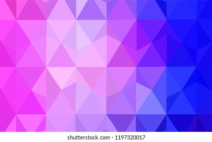 Light Pink, Blue vector polygon abstract background. Colorful illustration in polygonal style with gradient. Completely new template for your banner.