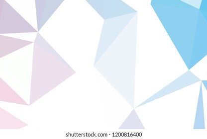 Light Pink, Blue vector polygon abstract background. Shining polygonal illustration, which consist of triangles. Brand new design for your business.