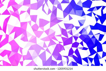 Light Pink, Blue vector polygon abstract layout. A sample with polygonal shapes. Best triangular design for your business.