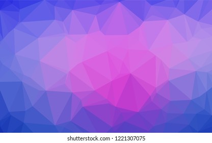 Light Pink, Blue vector polygon abstract background. Creative illustration in halftone style with gradient. Triangular pattern for your business design.