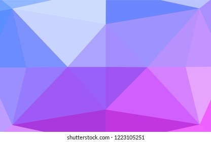 Light Pink, Blue vector polygon abstract background. Shining illustration, which consist of triangles. The polygonal design can be used for your web site.