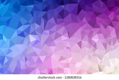 Light Pink, Blue vector polygon abstract background. Shining polygonal illustration, which consist of triangles. Brand new design for your business.