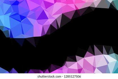 Light Pink, Blue vector polygon abstract layout. Shining colored illustration in a Brand new style. Triangular pattern for your business design.