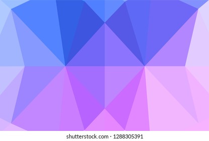 Light Pink, Blue vector polygon abstract backdrop. A completely new color illustration in a vague style. A new texture for your design.