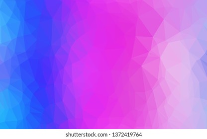 Light Pink, Blue vector polygon abstract backdrop. Colorful illustration in Origami style with gradient.  The best triangular design for your business.