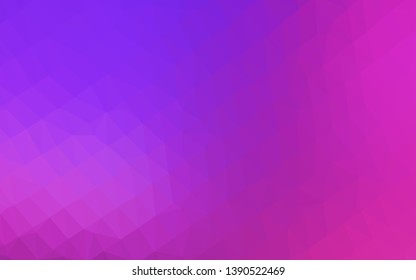 Light Pink, Blue vector polygon abstract layout. Triangular geometric sample with gradient.  New texture for your design.