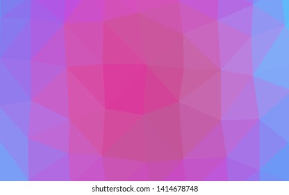 Light Pink, Blue vector polygon abstract background. Geometric illustration in Origami style with gradient. Triangular pattern for your business design.