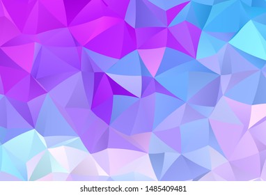 Light Pink, Blue vector polygon abstract layout. Shining colorful illustration with triangles. New template for your brand book.