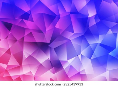 Light Pink, Blue vector polygon abstract background. Shining colorful illustration with triangles. A completely new design for your leaflet.