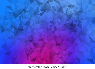 Light Pink, Blue vector polygon abstract layout. A sample with polygonal shapes. Brand new design for your business.