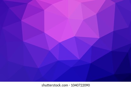 Light Pink, Blue vector polygonal illustration, which consist of triangles. Triangular design for your business. Creative geometric background in Origami style with gradient