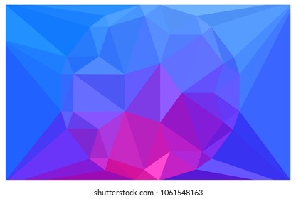Light Pink, Blue vector polygonal illustration, which consist of triangles with a gemstone in center. Triangular design of a huge diamond for your business. Creative geometric background of gems.
