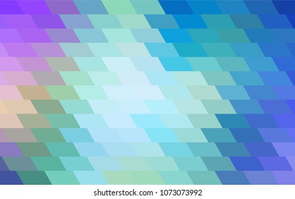Light Pink, Blue vector polygonal illustration consisting of rectangles. Rectangular design for your business. Creative geometric background in origami style with gradient.