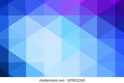 Light Pink, Blue vector polygonal pattern. Shining polygonal illustration, which consist of triangles. Triangular pattern for your business design.