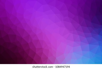 Light Pink, Blue vector polygonal background. Glitter abstract illustration with an elegant triangles. Completely new template for your banner.