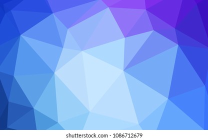 Light Pink, Blue vector polygonal template. Creative illustration in halftone style with triangles. Polygonal design for your web site.
