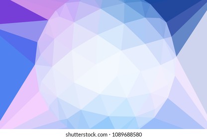 Light Pink, Blue vector polygonal background with a diamond. Illustration in Origami style with gradient. Best triangular design for your business.