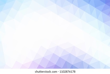 Light Pink, Blue vector polygonal pattern. Creative illustration in halftone style with triangles. Best triangular design for your business.