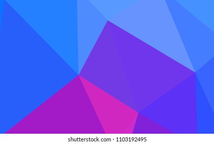 Light Pink, Blue vector polygonal template. Colorful illustration in polygonal style with gradient. Triangular pattern for your design.