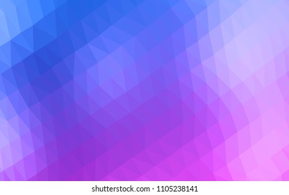 Light Pink, Blue vector polygonal background. Creative geometric illustration in Origami style with gradient. Triangular pattern for your business design.