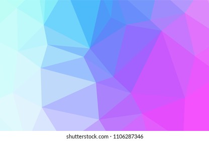 Light Pink, Blue vector polygonal background. Geometric illustration in Origami style with gradient.  That pattern can be used as a part of a brand book.