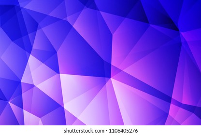 Light Pink, Blue vector polygonal background. Glitter abstract illustration with an elegant triangles. Template for cell phone's backgrounds.