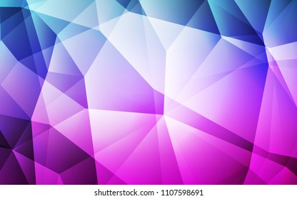 Light Pink, Blue vector polygonal template. A sample with polygonal shapes. Textured pattern for your backgrounds.