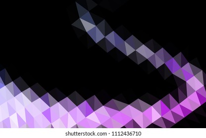 Light Pink, Blue vector polygonal background. Triangular geometric sample with gradient.  Triangular pattern for your business design.
