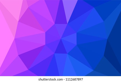 Light Pink, Blue vector polygonal template with a diamond. Shining colorful illustration with triangles. Polygonal design for your web site.