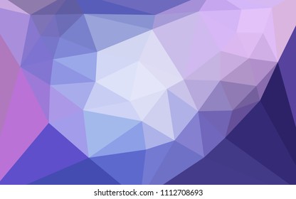 Light Pink, Blue vector polygonal background with a heart in a centre. Triangular geometric sample with gradient.  New template for your brand book.