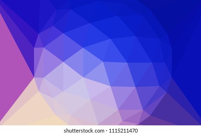 Light Pink, Blue vector polygonal pattern with a diamond. Modern abstract illustration with triangles. Textured pattern for your backgrounds.