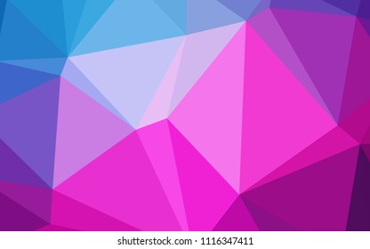 Light Pink, Blue vector polygonal template. Elegant bright polygonal illustration with gradient. Triangular pattern for your business design.