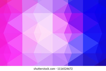 Light Pink, Blue vector polygonal template. Glitter abstract illustration with an elegant triangles. Textured pattern can be used as a background.