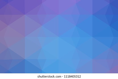 Light Pink, Blue vector polygonal background. Geometric illustration in Origami style with gradient.  A completely new template for your banner.