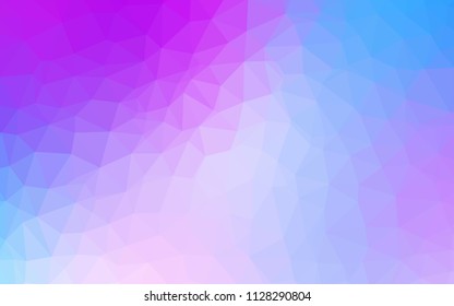 Light Pink, Blue vector polygonal pattern. Glitter abstract illustration with an elegant triangles. Best triangular design for your business.