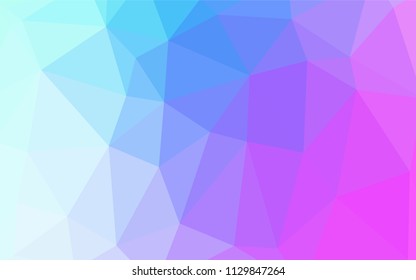 Light Pink, Blue vector polygonal pattern. Triangular geometric sample with gradient.  Brand-new style for your business design.