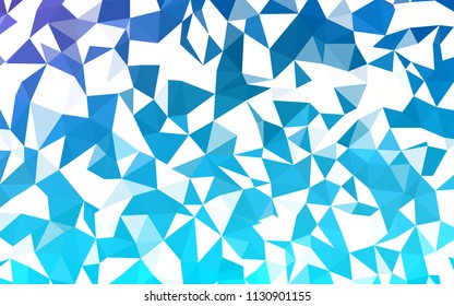 Light Pink, Blue vector polygonal pattern. Triangular geometric sample with gradient.  Triangular pattern for your design.